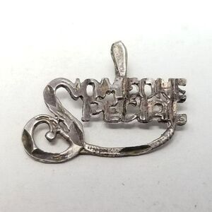 Vintage Sterling Silver Someone Special Pendant Charm, Small, Estate